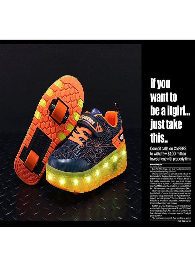 Beauenty LED Flash Light Sneaker Skate Shoes with Wheels USB Charging Roller Skates Shoes for Kids  - Image 3
