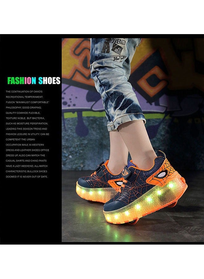 Beauenty LED Flash Light Sneaker Skate Shoes with Wheels USB Charging Roller Skates Shoes for Kids  - Image 5