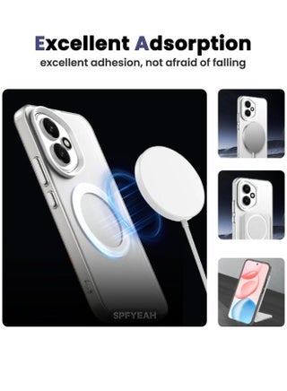 [2-in-1] Honor 400 Case with HD Tempered Glass Screen Protector, [Anti-Drop Shockproof][Anti-Slip][No Yellowing][Skin Friendly] Slim Hard Frosted Case for Honor 400 5G 6.55 inch, White - view 4