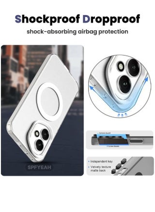 [2-in-1] Honor 400 Case with HD Tempered Glass Screen Protector, [Anti-Drop Shockproof][Anti-Slip][No Yellowing][Skin Friendly] Slim Hard Frosted Case for Honor 400 5G 6.55 inch, White - view 3