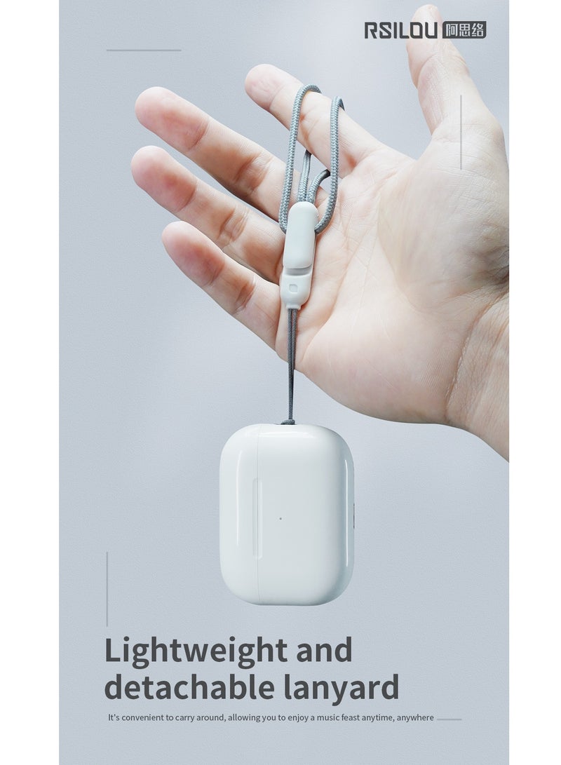 rsilou RSILOU - R3004- True Wireless Stereo Earphones, 10mm Driver, 9 Hours Playback, Bluetooth 5.3, White - Image 2