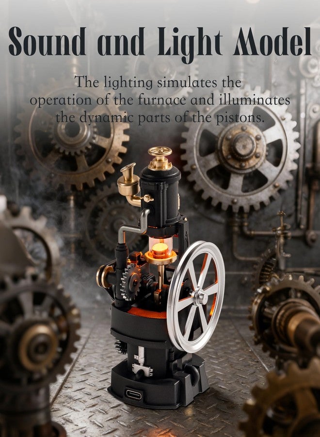 ROKR Thermo Engine Mechanical 3D Puzzle, Lighted DIY Building Set for Adults, Building Kits, Desk Decor & Birthday Gifts, Connectable to Mechmix Series - Image 4
