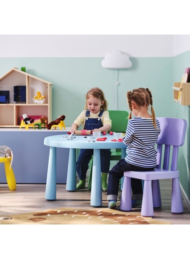 IKEA (IKEA) كرسي أطفال ماموت من ايكيا باللون البنفسجي الفاتح، كرسي بلاستيكي متين للاستخدام الداخلي والخارجي للأطفال - Image 2