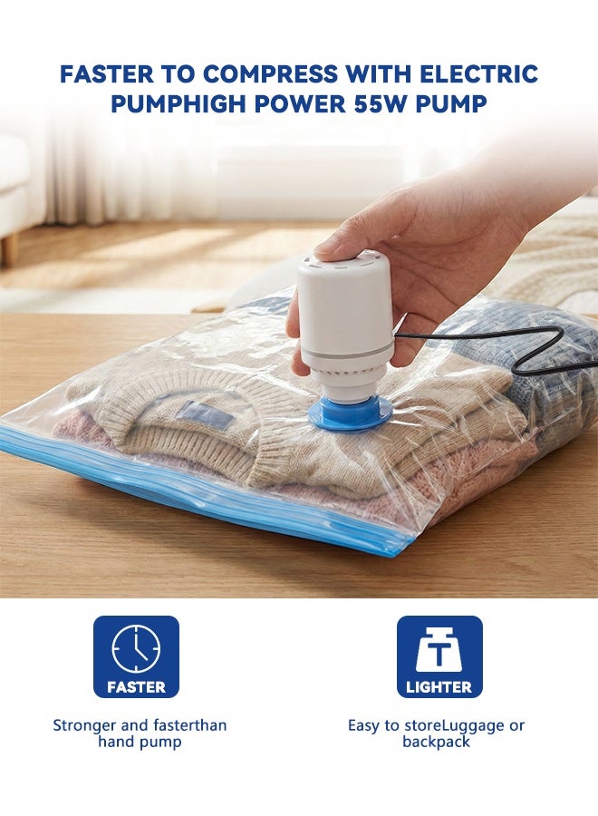 BASILKIT Vacuum storage bags 10-Piece(8 Large/2 Pumps)  Re-usable Travel Compression Storage Bags For Clothes, Comforters & Blankets - Space Saver Bags with Hand Pumpg  and  Electric Pump - Image 4