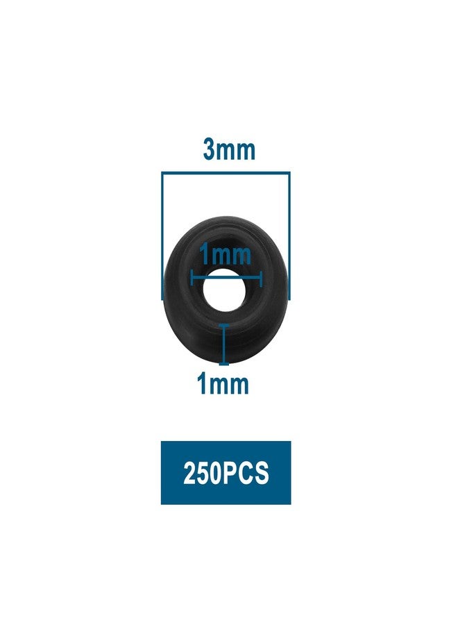 ECSiNG 250Pcs Nitrile Rubber O-Rings 3mm OD 1mm ID 1mm Width Width Metric Sealing Washer Round O-Ring Gasket O Rings Seal Grommets Black - Image 4