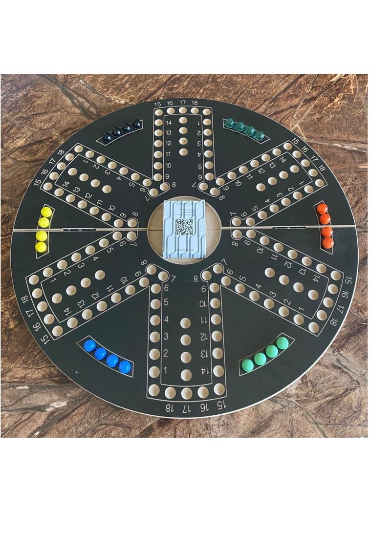 Jackaroo Joker Double Sided Foldable Board Game with Marbles and Playing Cards (4 - 6 Players) - Image 2