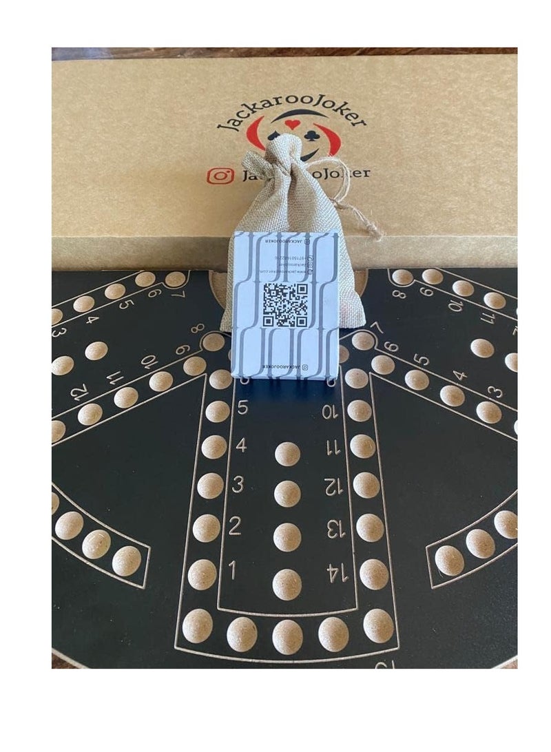 Jackaroo Joker Double Sided Foldable Board Game with Marbles and Playing Cards (4 - 6 Players) - Image 1