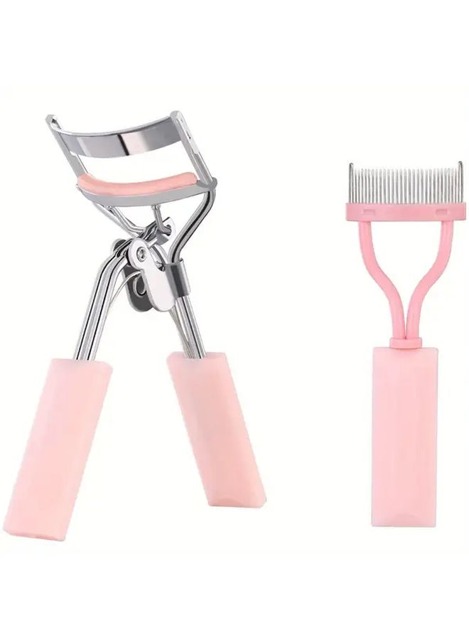 Pink Eyelash Curler with Built in Comb and Eyelash Brush Makeup Styling Tool - Image 5