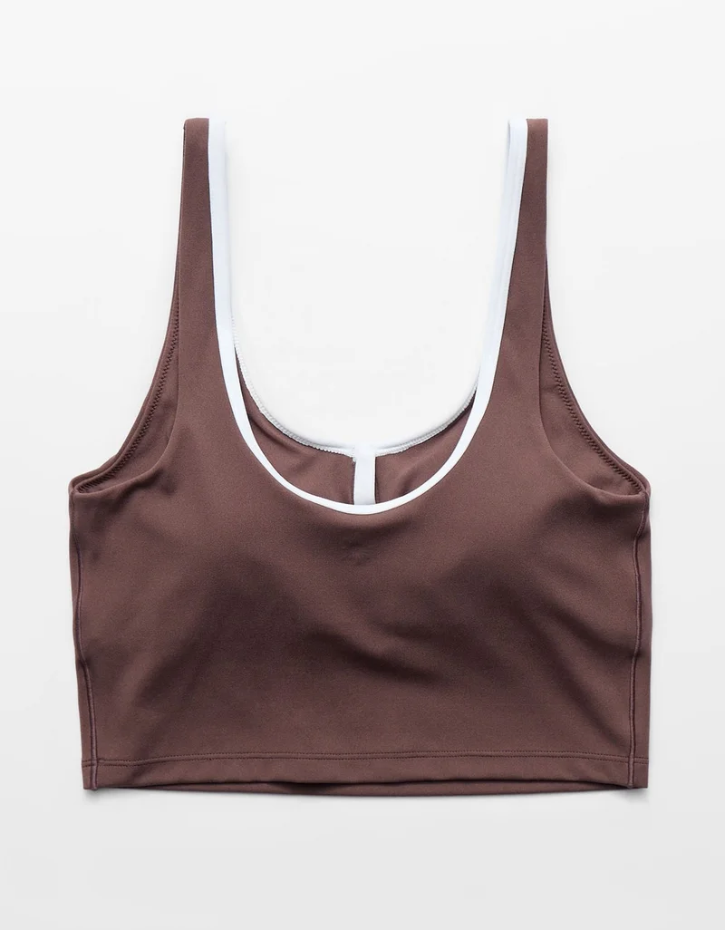 Aerie  OFFLINE By Aerie Real Me Tipped Low Key Longline Sports Bra for Women | Best Price UAE
