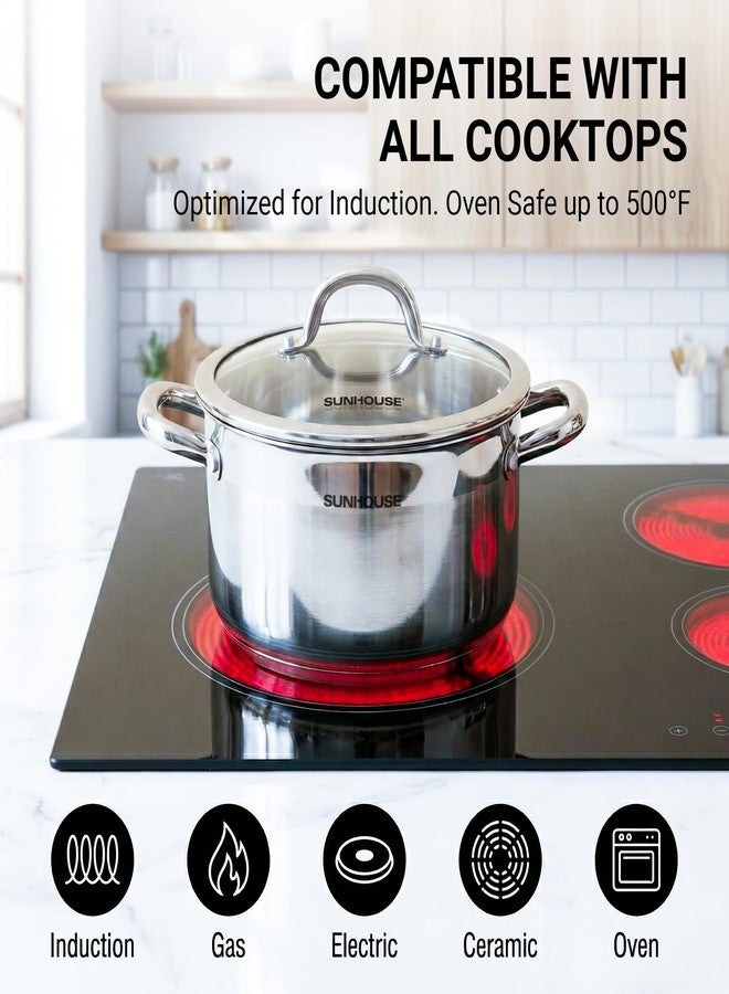 SUNHOUSE 3-Ply Stainless Steel Stock Pot, 12 Quart Soup Cooking Pot with Lid, Kitchen Cookware, Dishwasher and Oven Safe, Induction Ready - Image 5