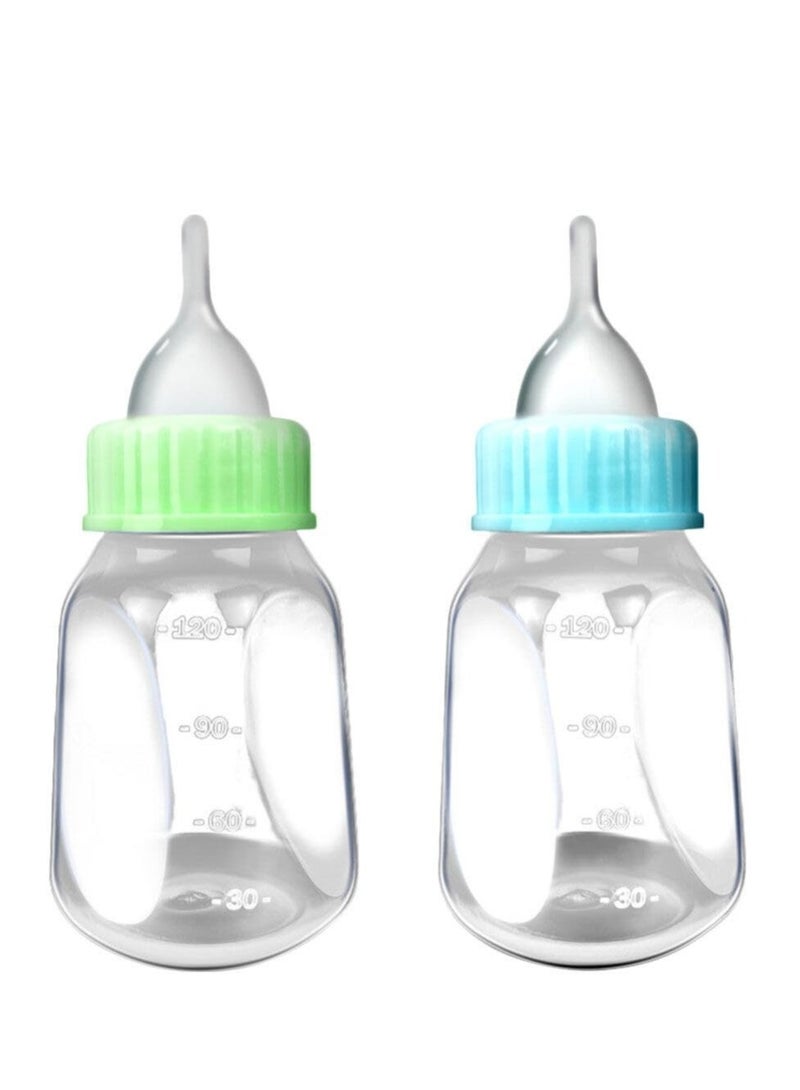 Excefore زجاجة تغذية الحيوانات الأليفة، قطعتان من زجاجات بلاستيكية للجراء والقطط الصغيرة، وعاء تغذية مياه وحليب للجراء والقطط، للرضاعة، أدوات تغذية الحليب ومغذي الحيوانات الأليفة - Image 1