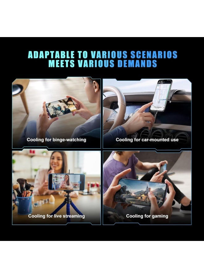 مبرد هاتف مغناطيسي مع مشبك، مروحة تبريد للهاتف المحمول من نوع أشباه الموصلات، سلكي بنوع Type-C مع شاشة عرض درجة الحرارة، متوافق مع iPhone/Android/Tablet/iPad للألعاب والبث المباشر - Image 4