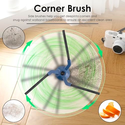 BRUVISH (8 Pack) X10 Pro Omni Side Brushes for Eufy X10 Pro Omni Robot Vacuum Cleaner, Replacement Side Brush Kit, Edge Sweeping Brushes, Corner Brush Accessories Kit, Vacuum Attachments Brushes - Image 2