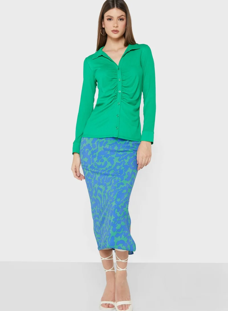 DEBENHAMS Side Slit Printed Skirt