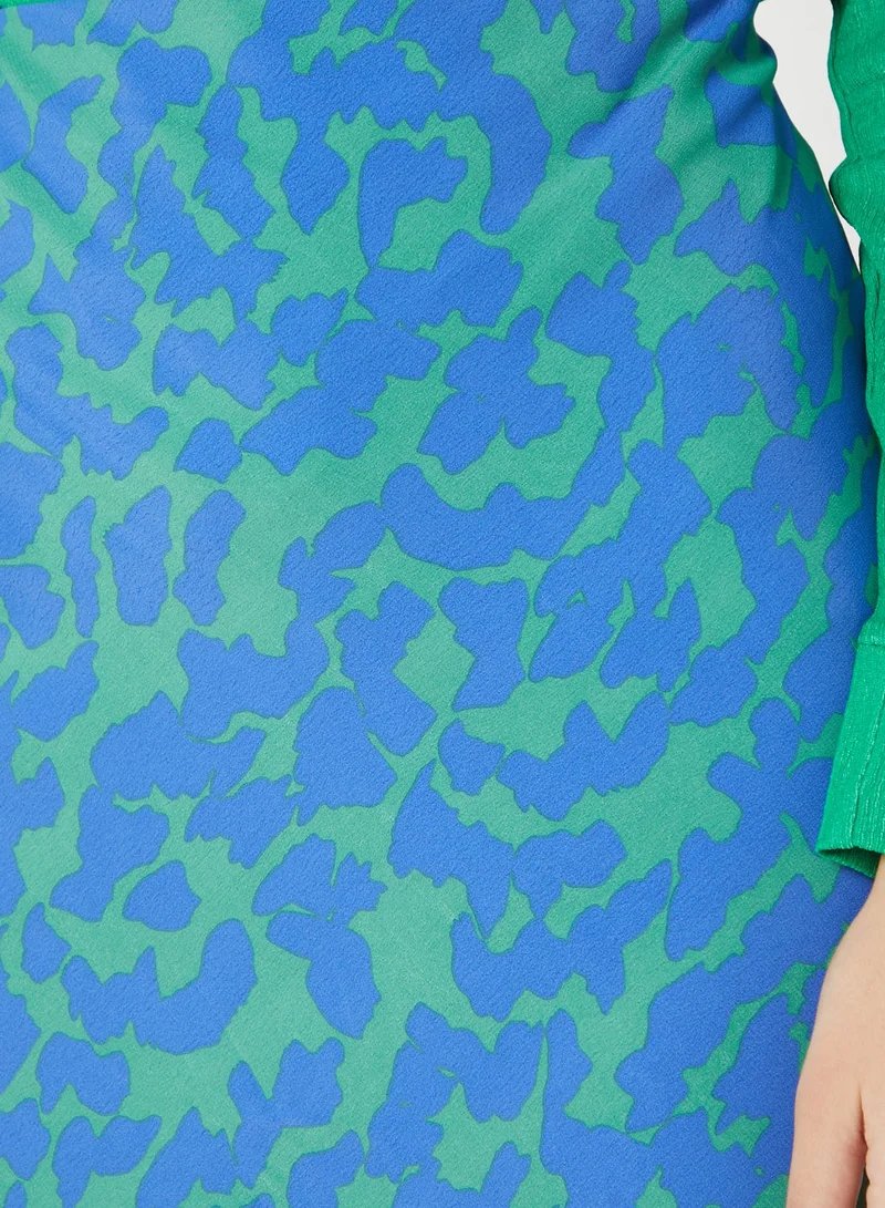 DEBENHAMS Side Slit Printed Skirt