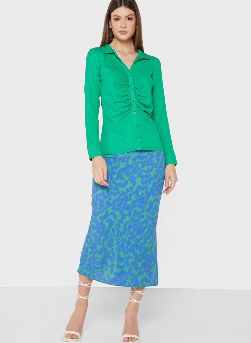 دبنهامز تنورة مطبعة بشق جانبي - Image 1