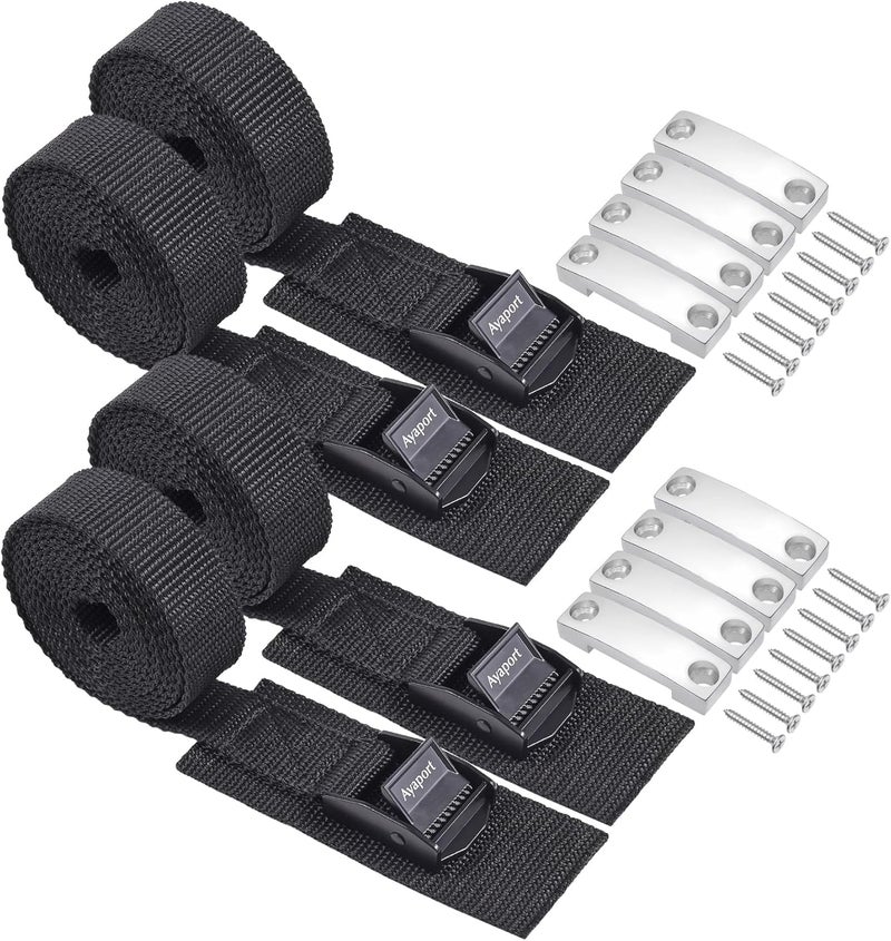 Ayaport Battery Tie Down Strap Battery Box Hold Down Kit, Cooler Tie Down Kit, with Stainless Steel Bracket & Screws Used for RV Battery, Yeti Cooler Accessories - Image 1
