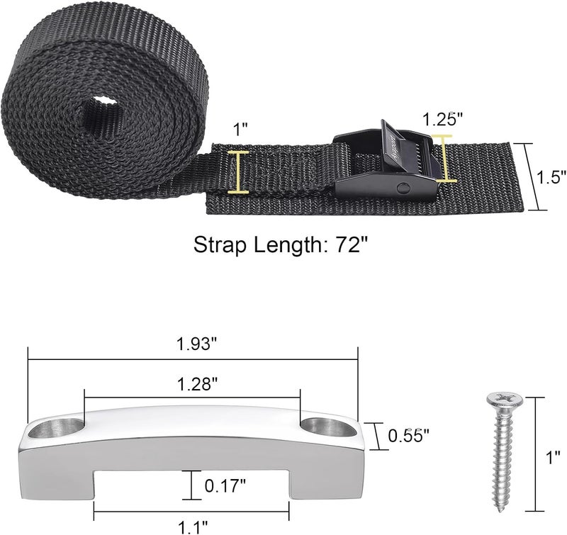 Ayaport Battery Tie Down Strap Battery Box Hold Down Kit, Cooler Tie Down Kit, with Stainless Steel Bracket & Screws Used for RV Battery, Yeti Cooler Accessories - Image 3
