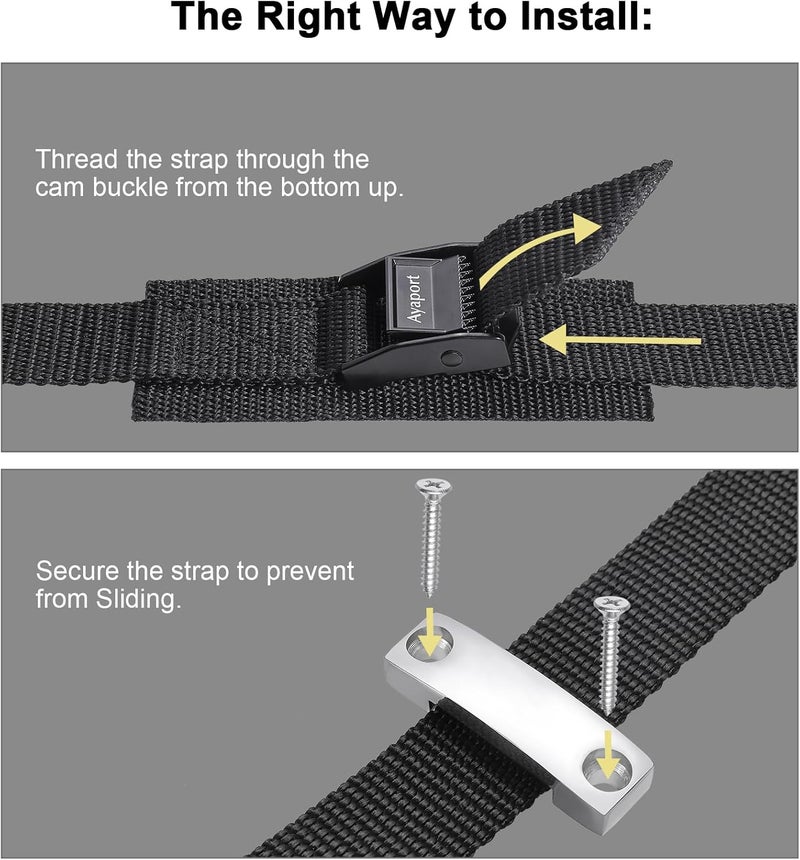 Ayaport Battery Tie Down Strap Battery Box Hold Down Kit, Cooler Tie Down Kit, with Stainless Steel Bracket & Screws Used for RV Battery, Yeti Cooler Accessories - Image 5