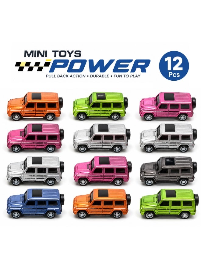 داي كاست مجموعة من 12 سيارة ألعاب صغيرة مصبوبة (Die-cast) للأطفال | تشكيلة متنوعة من سيارات الدفع الرباعي (SUV) والمركبات المخصصة للطرق الوعرة | سيارات تعمل بآلية السحب للخلف (للأولاد والبنات) | مجموعة ألعاب مركبات تعليمية | هدية مثالية لأعياد الميلاد أو كهدايا للحفلات أو كقطع ضمن مجموعة ألعاب للأطفال من سن 3 سنوات فما فوق (متعددة الألوان) - Image 1