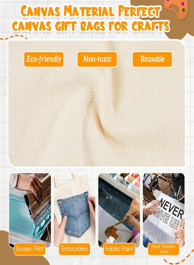Amylove حقيبة توت صغيرة من أمي لوف - حقيبة قماش فارغة للطباعة - حقائب تسوق قابلة لإعادة الاستخدام - حقيبة DIY - هدايا للحفلات (15 × 15 بوصة، 8.5 × 8 بوصة، لون طبيعي، 12 قطعة) - Image 5