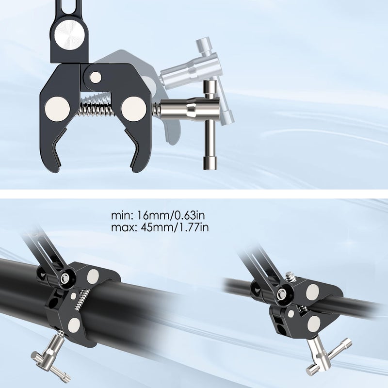 CreaDream Aluminium Tablet Mount Clamp for Spin Bike, Stationary Bicycle, Treadmill, Stroller Indoor Bike, Peloton, Elliptical - Compatible with 4.7-13" Tablet, iPad Pro, Air, Mini, Galaxy Tab - Image 4