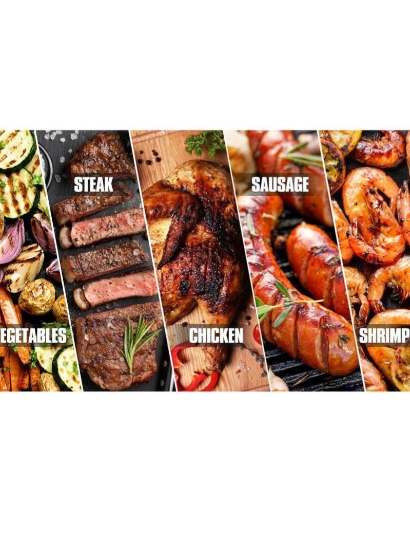 WALALLA Barbecue Grill for BBQ Garden Camping Balcony Charcoal Grill Trolley Charcoal Tray Height Adjustable with Wheels Bottle Opener Stand Grill, Black - Image 3