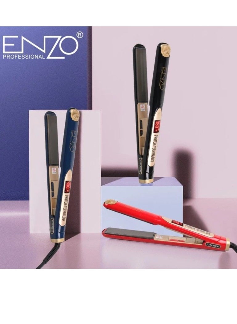 ENZO - Professional Hair Straightener 2 in 1 Titanium Ceramic Coating Keratin Straight Curling Irons PTC Quickly Warm Up Hair Care EN-5188 - Image 1