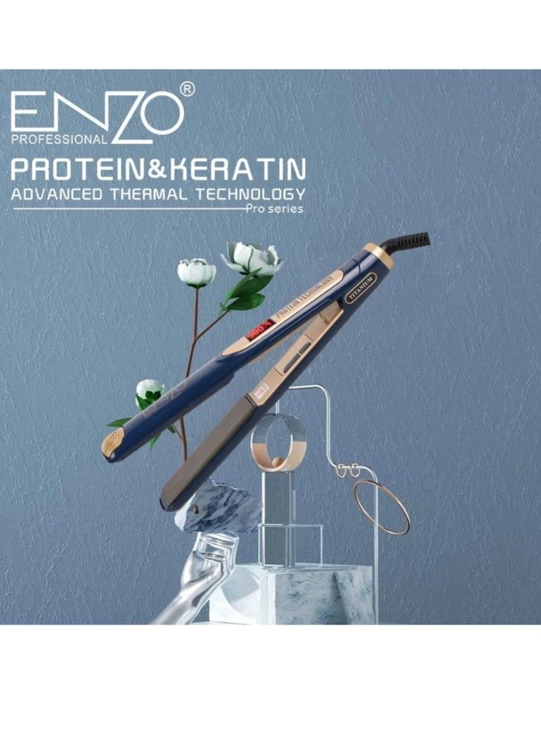 ENZO - Professional Hair Straightener 2 in 1 Titanium Ceramic Coating Keratin Straight Curling Irons PTC Quickly Warm Up Hair Care EN-5188 - Image 1