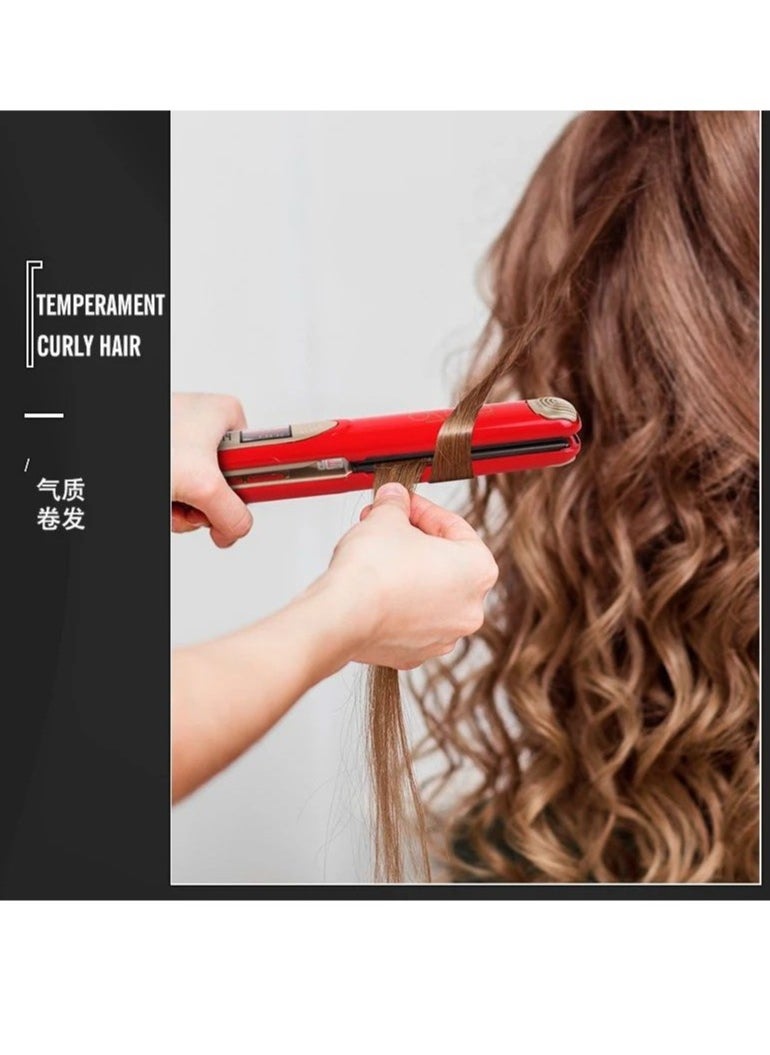 ENZO - Professional Hair Straightener 2 in 1 Titanium Ceramic Coating Keratin Straight Curling Irons PTC Quickly Warm Up Hair Care EN-5188 - Image 1