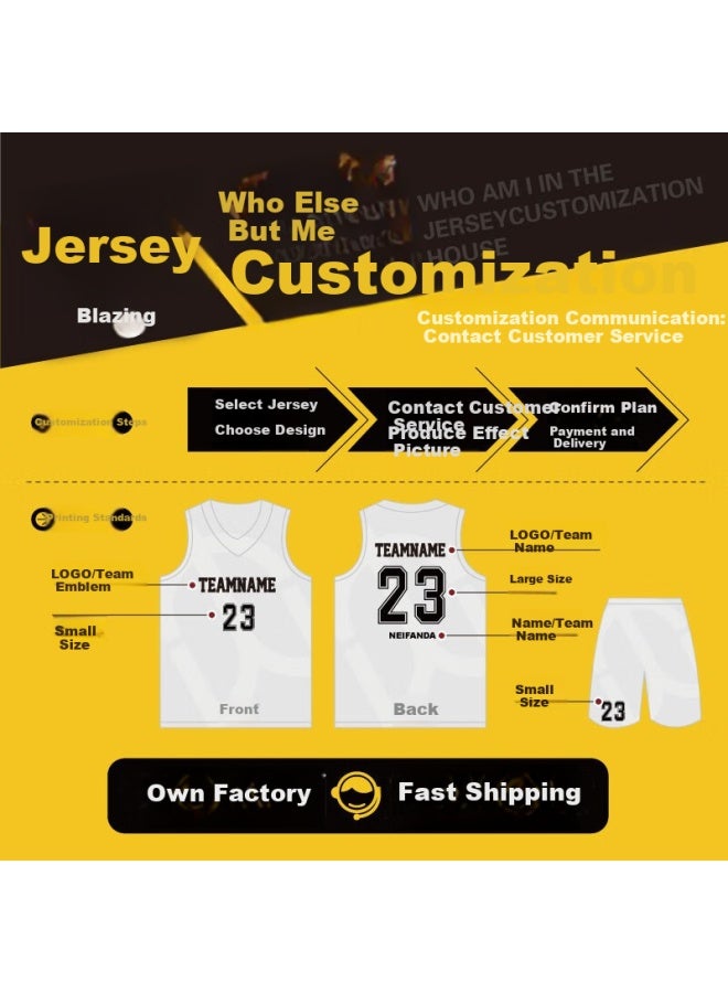 Lieyao Basketball Uniform Set For Men And Women, Compeion Jersey, Training Team Wear, Quick-drying, Breathable, Customizable Number, Logo Printing, Red - Image 2