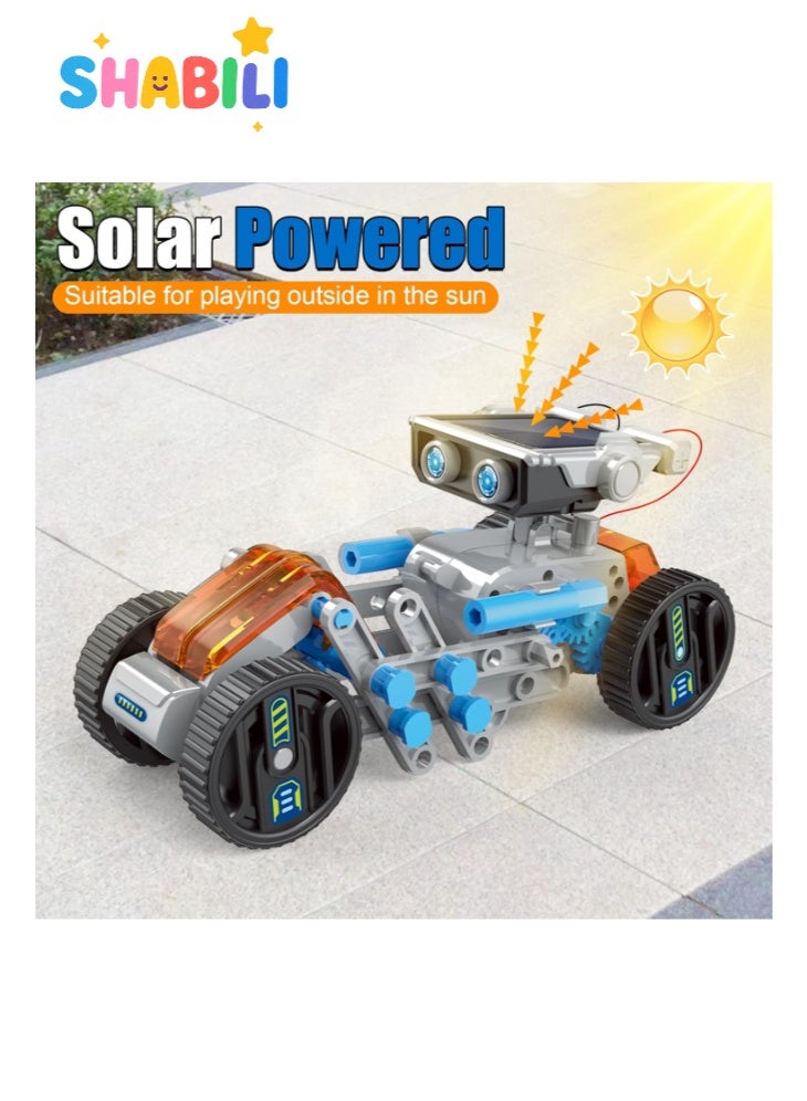 SHABILI 12-in-1 Solar & Type-C Rechargeable STEM Robot Kit for Kids 8-16, DIY Educational Building Toys 202PCS, Science Engineering Robotics Kit for Boys & Girls, Solar Powered + Battery Module, School Project Toy, Birthday/Christmas Gifts - Image 3