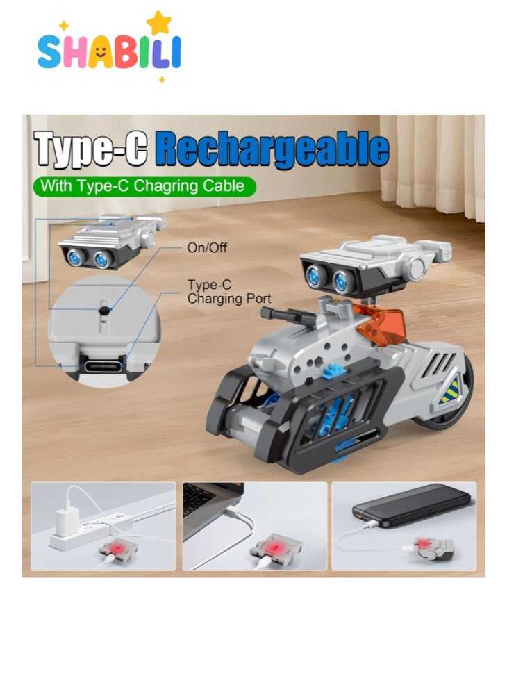 SHABILI 12-in-1 Solar & Type-C Rechargeable STEM Robot Kit for Kids 8-16, DIY Educational Building Toys 202PCS, Science Engineering Robotics Kit for Boys & Girls, Solar Powered + Battery Module, School Project Toy, Birthday/Christmas Gifts - Image 2