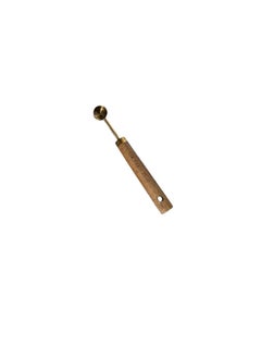 Generic Sturdy gold measuring spoon with elegant wooden handle, 1.25 ml capacity  - Image 2