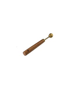 Generic Sturdy gold measuring spoon with elegant wooden handle, 1.25 ml capacity  - Image 3