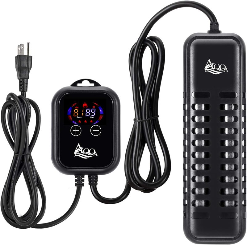 AQQA Submersible Aquarium Heater,100W/200W/300W/500W/800W/1000W/1200W Fish Tank Heater,External Temperature Controller LED Temperature Display,Suitable for Saltwater and Freshwater(800W) - Image 1