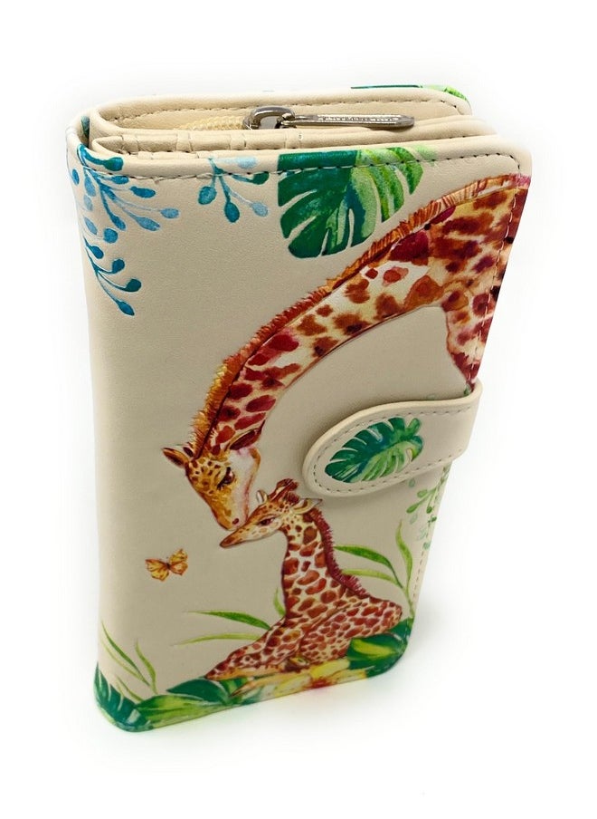 Shag Wear - Giraffe Tower Large Wallet For Women 7 Beige - Image 1