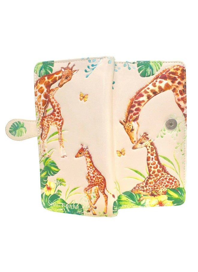 Shag Wear - Giraffe Tower Large Wallet For Women 7 Beige - Image 1
