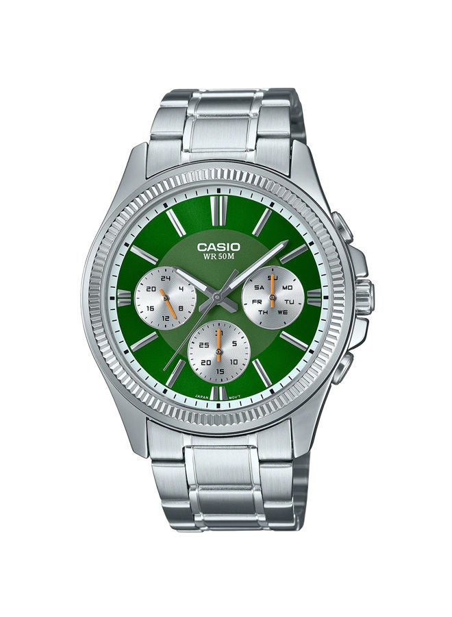 كاسيو ساعة يد من الستانلس ستيل كرونوجراف MTP-1375D-3AVDF - Image 1