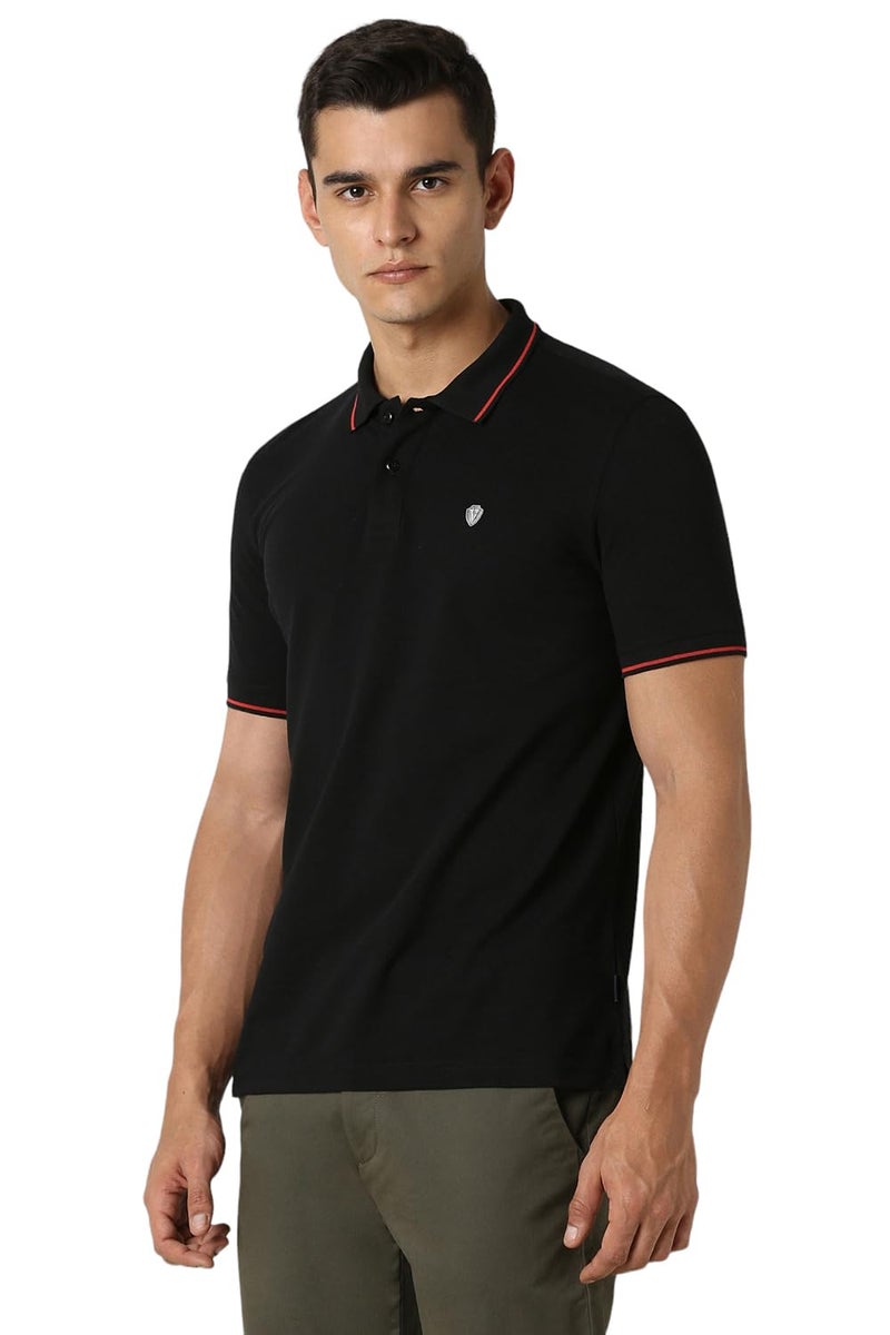 Van Heusen Men's Cotton Regular Fit Polo T-Shirt (Vskp517S011408_Black 2Xl) - Image 3
