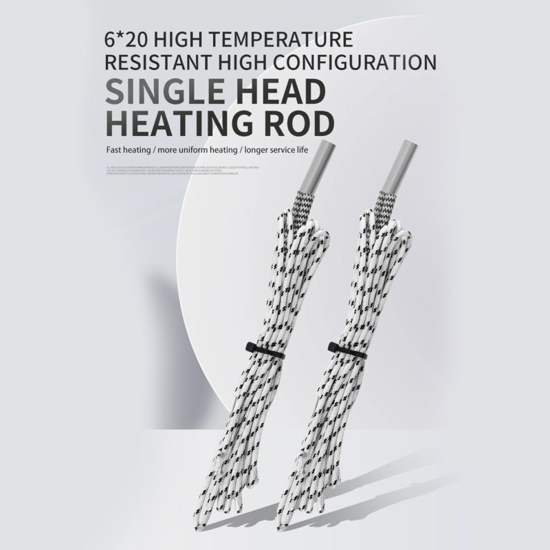 Cartridge Heater 50W 6x20mm 304 Stainless Steel - High Efficiency Uniform Heat Conduction Heating Element for Industrial Heating - Image 4