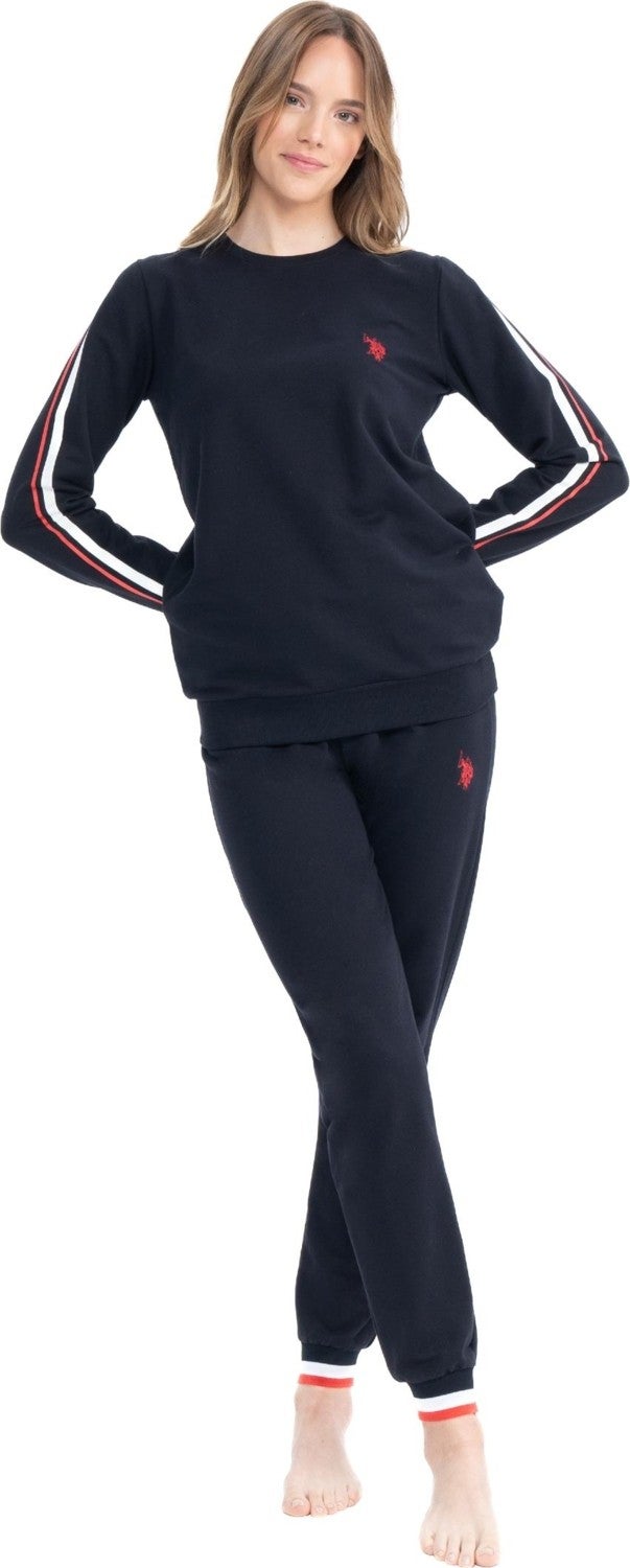 U.S. Polo Assn. Women's Cotton 2 Yarn Long Sleeve Home Wear Pajama Set - Image 1
