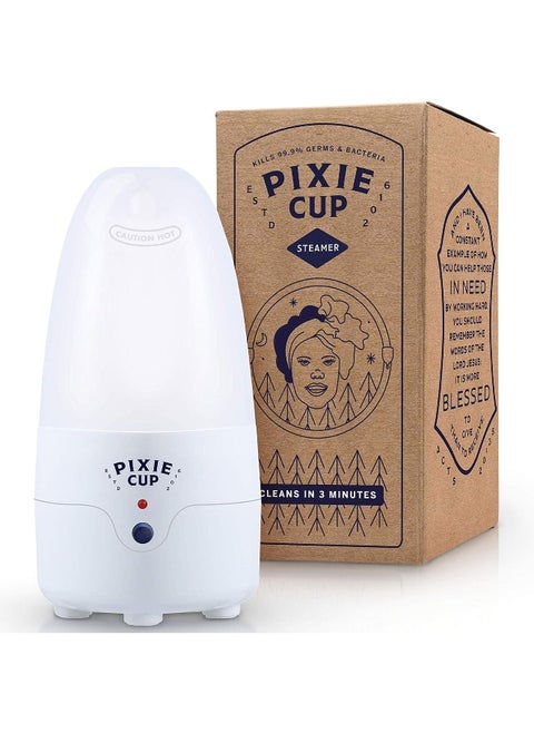 Pixie Menstrual Cup Sterilizer Ranked 1 For The Best Steamer Kills 99.9% Of Germs With Cleaner Steam Wash Your Period Cup Or Disc In 3 Minutes! Automatic Timing Shut-Off Switch