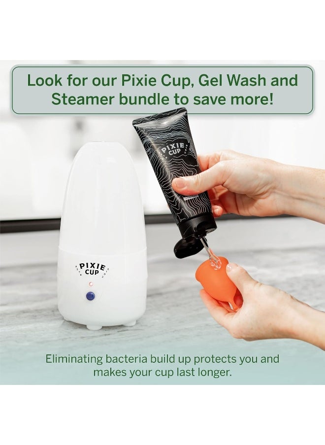 Pixie Cup - Pixie Menstrual Cup Sterilizer Ranked 1 For The Best Steamer Kills 99.9% Of Germs With Cleaner Steam Wash Your Period Cup Or Disc In 3 Minutes! Automatic Timing Shut-Off Switch - Image 1