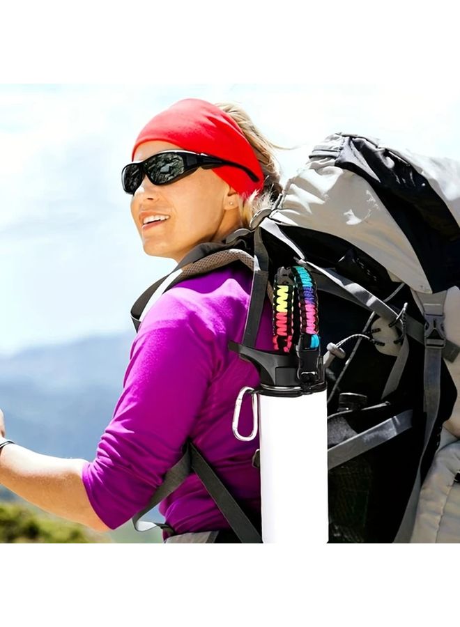 A Durable Outdoor Woven Water Bottle Strap And Cup Sleeve In Dark Color Suitable For Outdoor Activities Holds Up To 64 Ounces - Image 5