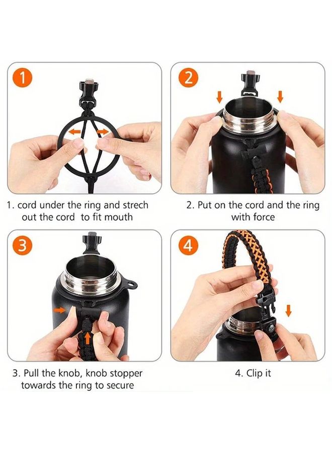 A Durable Outdoor Woven Water Bottle Strap And Cup Sleeve In Dark Color Suitable For Outdoor Activities Holds Up To 64 Ounces - Image 3