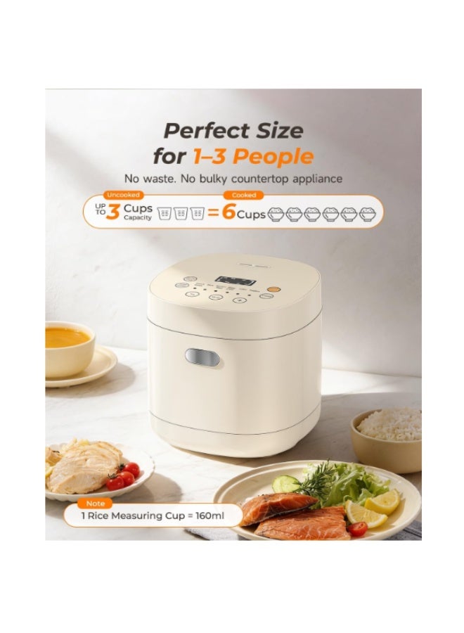 Feekaa Rice Cooker Small 1.5L, 6-in-1 Electric Cooker with Timer & Keep Warm, Small Multi Cooker for 1-3 People (Quick Cook/Slow Cooker/Cake/Yogurt), Ideal for Home, Dorm, Office, Travel - Image 2