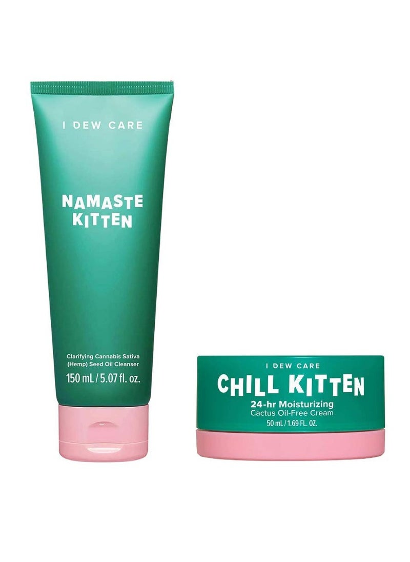 I DEW CARE I DEW CARE Namaste Kitten Vegan Face Wash + Chill Kitten Bundle  - Image 1