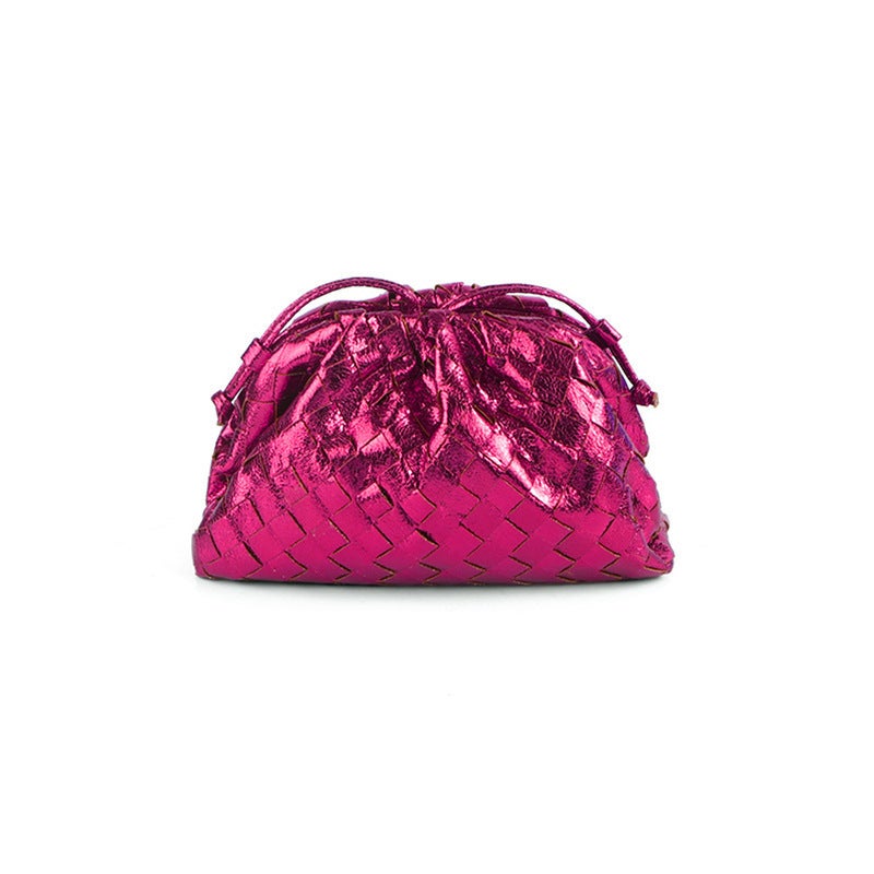 Explosions Metallic Woven Cloud Bag Fashion Exquisite Dumpling Bag Clip Clutch Bag Evening Bag - Image 1