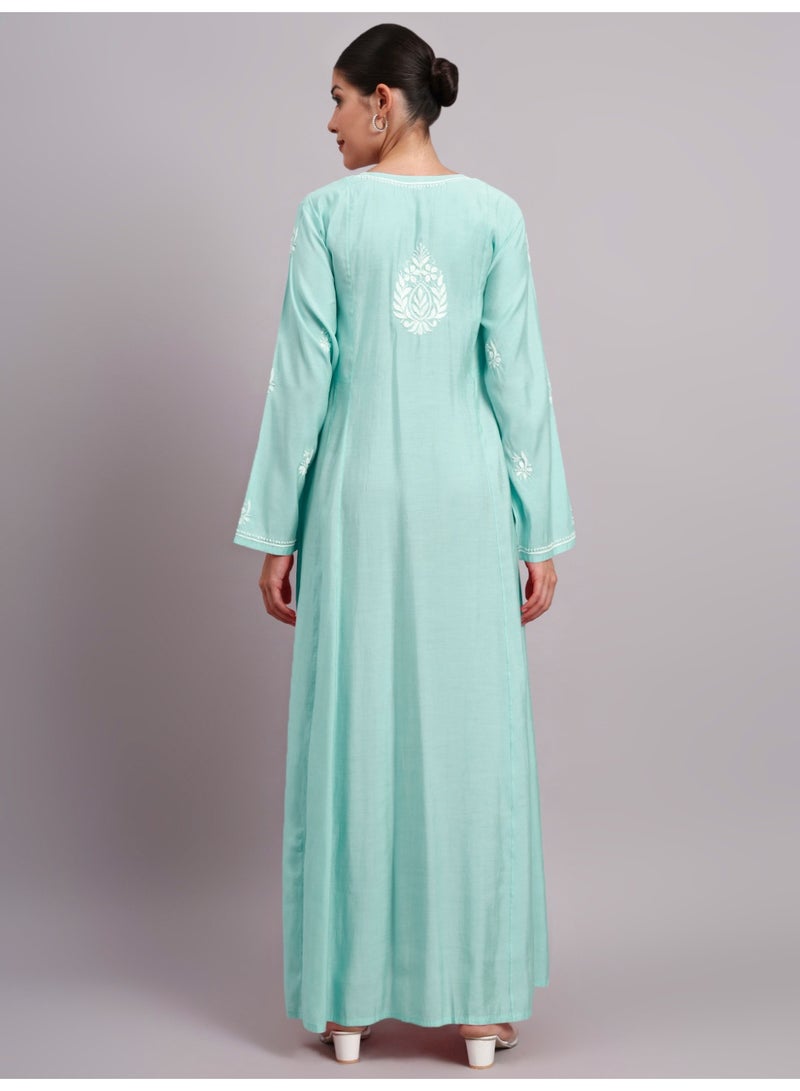 Alaya Hand Embroidered Chikankari Chanderi Jalabiya-AL4088 - Image 2